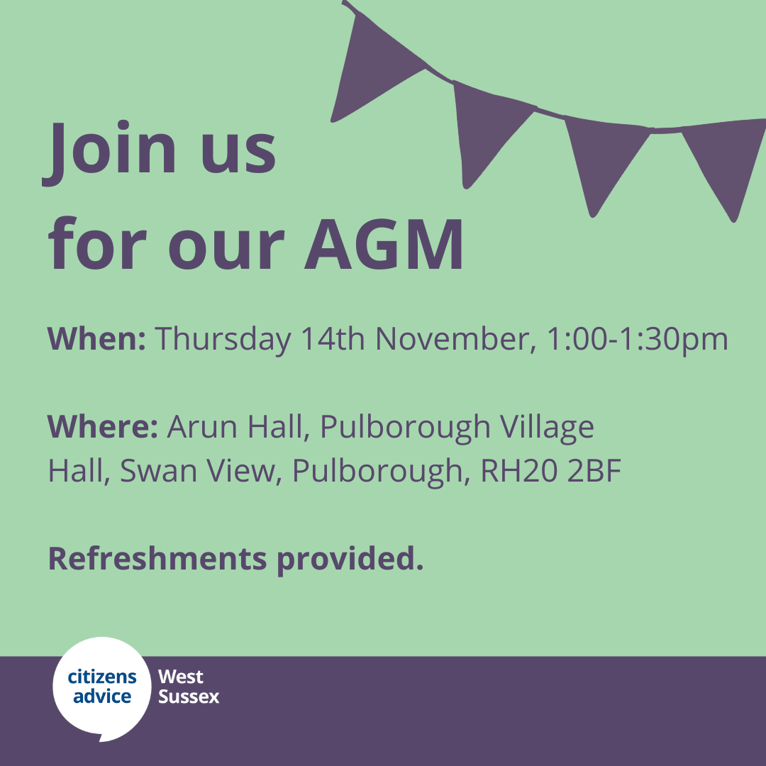 Join us for the 2024 Citizens Advice West Sussex AGM